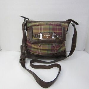 Chaps Montmarte Serengeti Plaid Crossbody Zipper Adjustable Strap